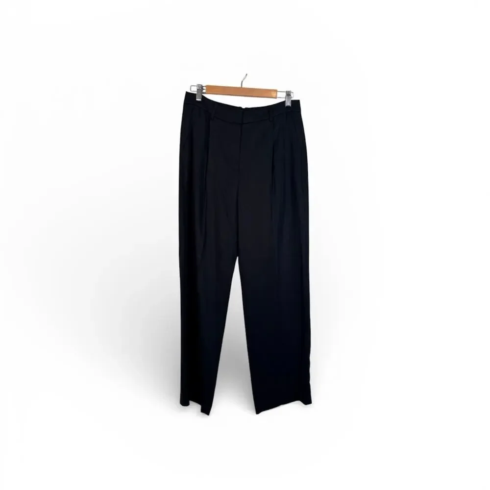 J Crew Black Straight Leg High Rise Trouser Dress Pants Womens 8 Preppy Office